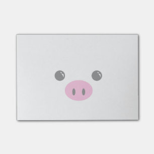 Notas Post-it® Diseño animal lindo de la cara del cochinillo