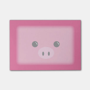 Notas Post-it® Diseño animal lindo de la cara del cochinillo