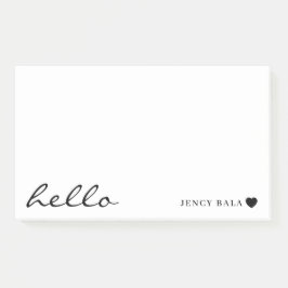 Notas Post-it® Diseño blanco limpio corazón minimalista moderno