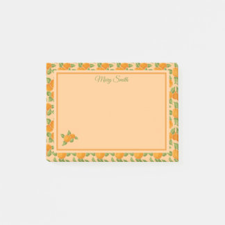 Notas Post-it® Diseño Botánico de Borde de Cítricos Naranja