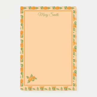 Notas Post-it® Diseño Botánico de Borde de Cítricos Naranjas