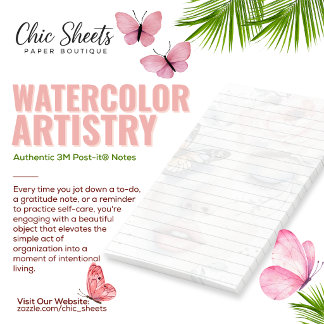 Notas Post-it® Diseño de Arte Acuarela Shabby Chic 3M