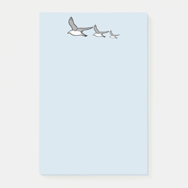 Notas Post-it® Diseño de aves voladoras altas (Anverso)