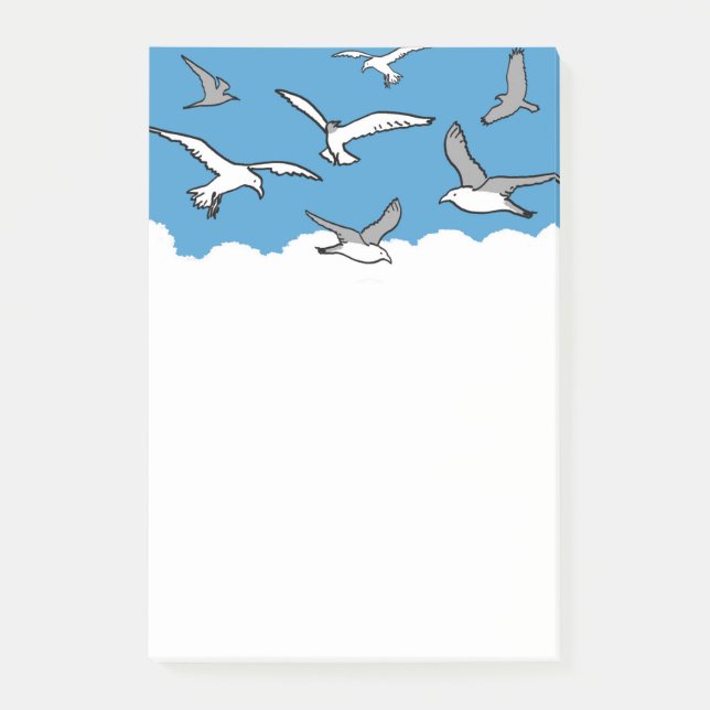 Notas Post-it® Diseño de aves voladoras altas (Anverso)