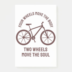 Notas Post-it® Diseño de bicicletas Guay - Dos ruedas mueven el a