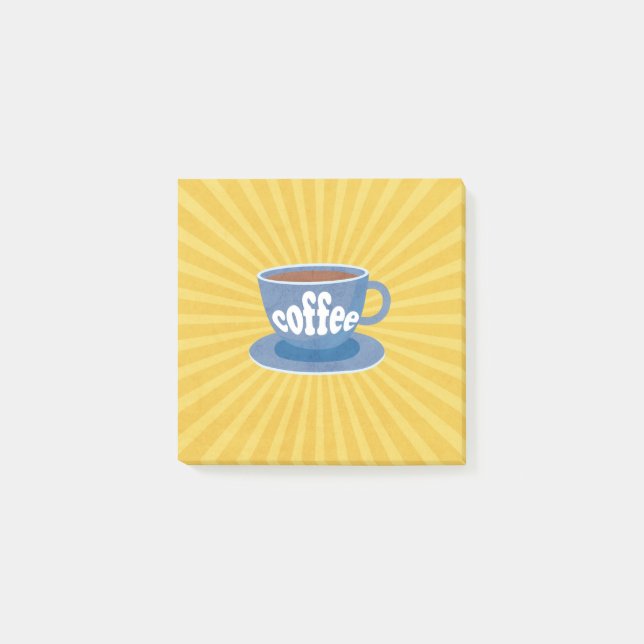 Notas Post-it® Diseño de café retro (Anverso)