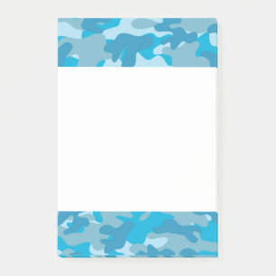 Notas Post-it® Diseño de camo azul y gris