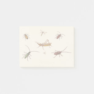 Notas Post-it® Diseño de época con siete insectos diferentes
