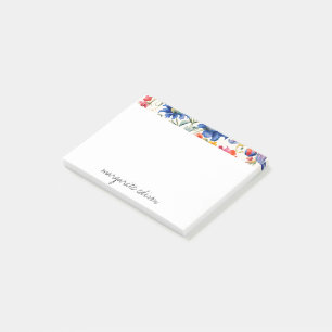 Notas Post-it® Diseño de Floraciones Blue Red Green