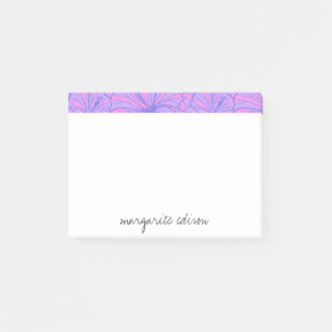 Notas Post-it® Diseño de flores rosadas y púrpura