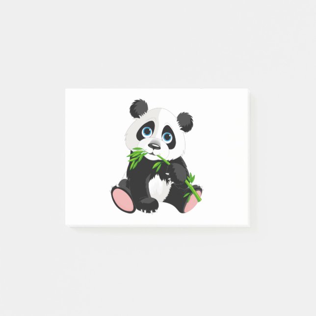 Notas Post-it® diseño de ilustración de panda (Anverso)