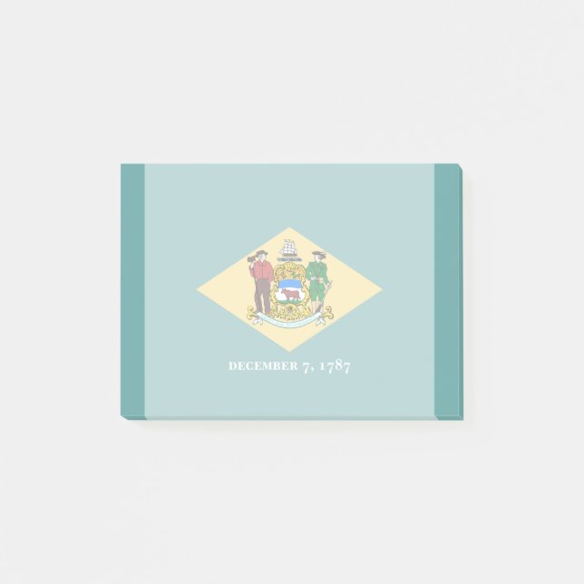 Notas Post-it® Diseño de la bandera de estado de Delaware (Anverso)