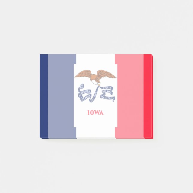 Notas Post-it® Diseño de la bandera del estado de Iowa (Anverso)