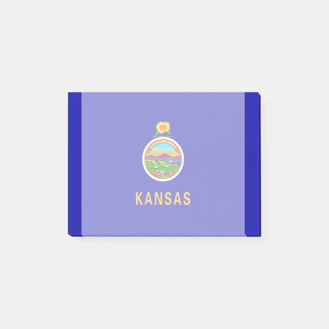 Notas Post-it® Diseño de la bandera del estado de Kansas (Anverso)