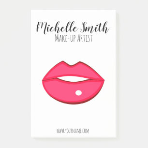 Notas Post-it® Diseño de labios rosados calientes Artista de maqu