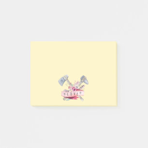 Notas Post-it® Diseño de martillo y acuarela Tomahawk