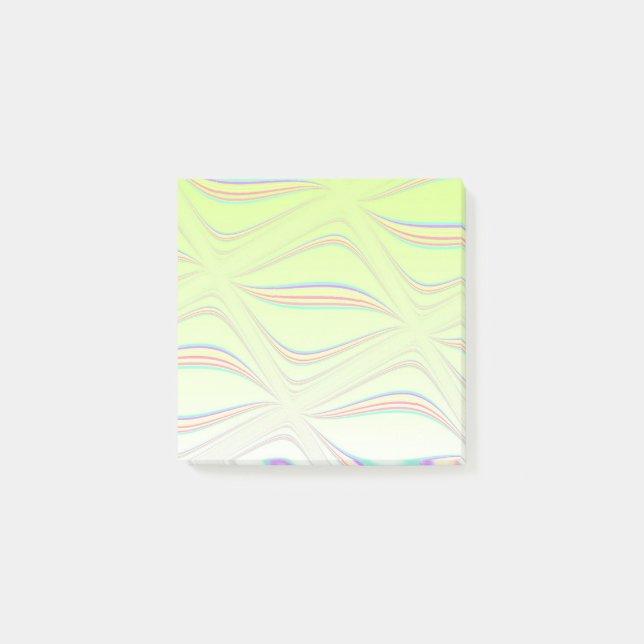 Notas Post-it® Diseño de Onda de Limón Flotante (Anverso)