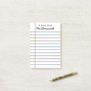 Notas Post-it® Diseño de papel escolar personalizado - regalo de