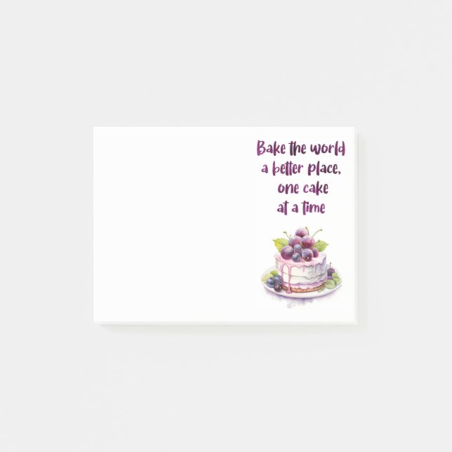 Notas Post-it® diseño de pastel dulce (Anverso)