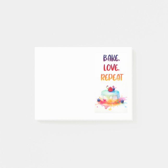 Notas Post-it® diseño de pastel dulce (Anverso)