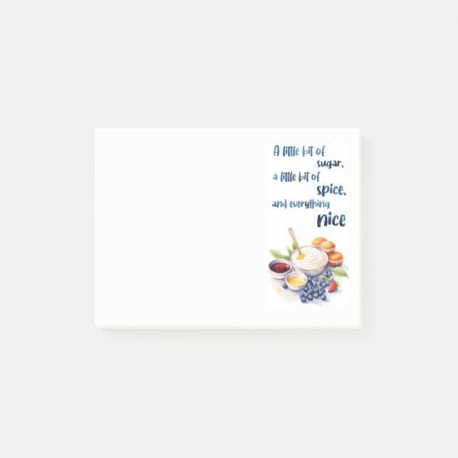 Notas Post-it® diseño de pastel dulce (Anverso)