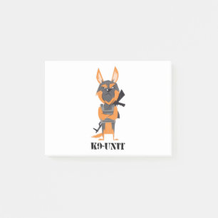 Notas Post-it® Diseño de perro de la unidad K9 de dibujos animado