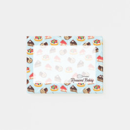 Notas Post-it® Diseño de postre de panadería personalizado