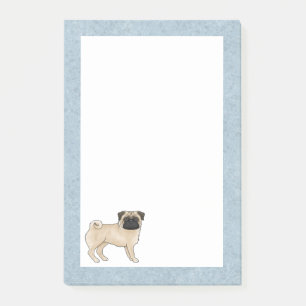 Notas Post-it® Diseño de Pug raza de perro Mops color de abrigo c