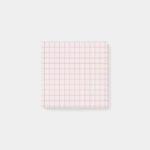 Notas Post-it® Diseño de rejilla suave de patrón rosa oculto