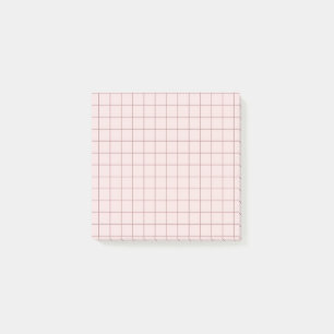 Notas Post-it® Diseño de rejilla suave de patrón rosa oculto