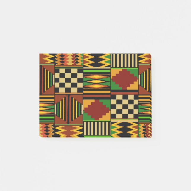 Notas Post-it® Diseño de ropa de kente real africana (Anverso)