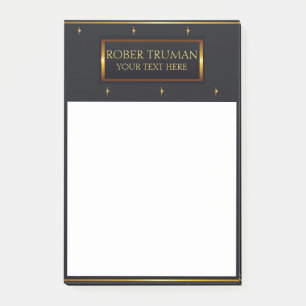 Notas Post-it® Diseño dorado elegante de lujo Dark Blue
