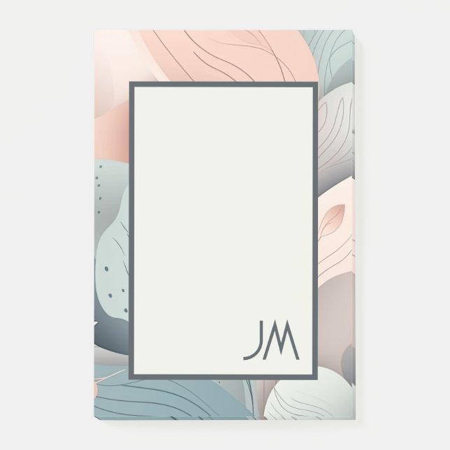 Notas Post-it® Diseño elegante y bonito de hojas pastel (Anverso)