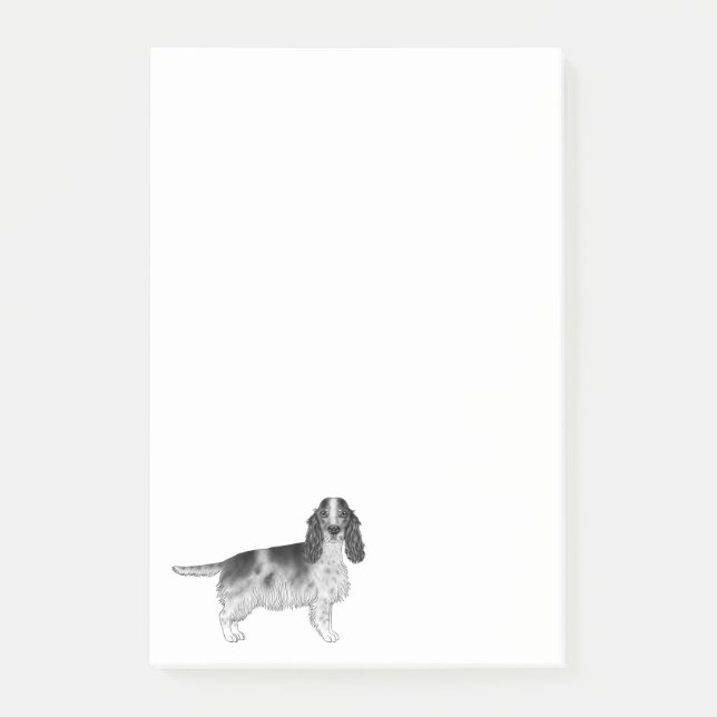 Notas Post-it® Diseño Español De Cocker Inglés En Blanco Y Negro (Anverso)
