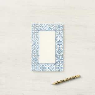 Notas Post-it® diseño estacionario azul de azulejo portugués