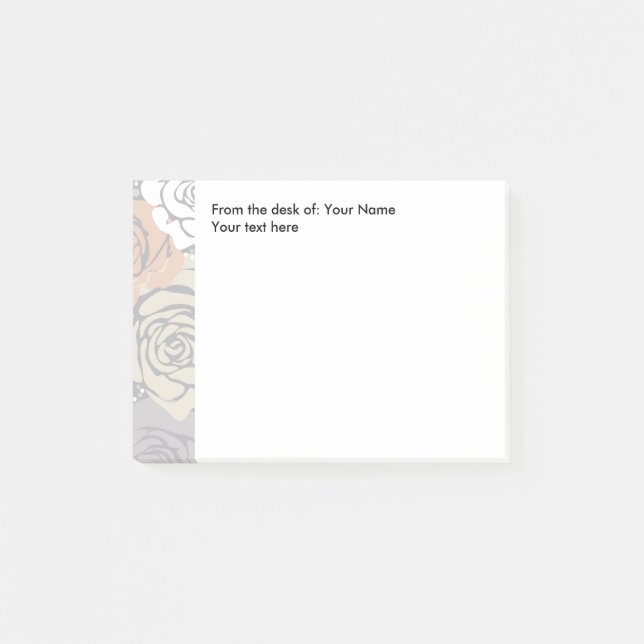 Notas Post-it® Diseño floral del escritorio de (Anverso)