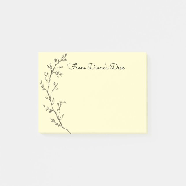 Notas Post-it® Diseño floral esbozado (Anverso)