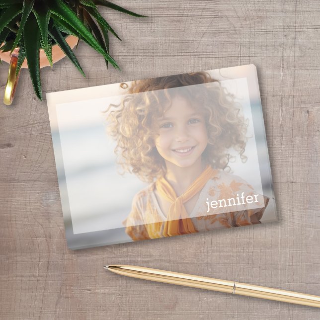 Notas Post-it® Diseño fotográfico completo con nombre personaliza (Add a photo to this fun and personal post-it note.)