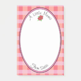 Notas Post-it® Diseño Giratorio de Pink Plaid