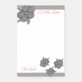 Notas Post-it® Diseño gris floral