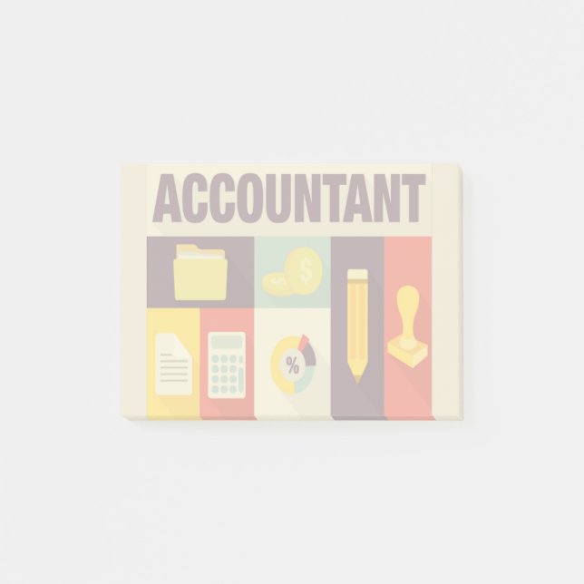 Notas Post-it® Diseño icónico de contabilidad profesional (Anverso)