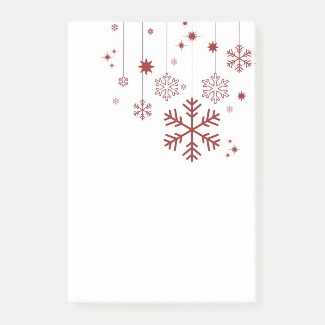 Notas Post-it® Diseño mínimo de Navidades con copos de nieve (Anverso)