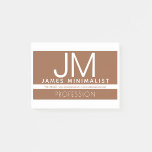 Notas Post-it® Diseño minimo profesional moderno Marrón y blanc