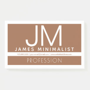 Notas Post-it® Diseño minimo profesional moderno Marrón y blanc