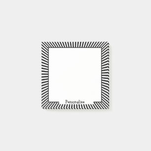 Notas Post-it® Diseño moderno de rayas de ilusión óptica en blanc