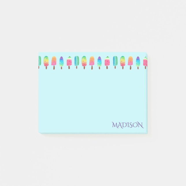 Notas Post-it® Diseño moderno y compacto de plástico azul morado (Anverso)