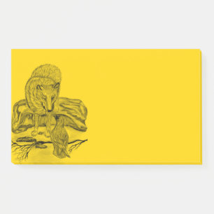 Notas Post-it® Diseño negro y amarillo de Wolf y Raven