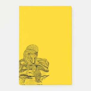 Notas Post-it® Diseño negro y amarillo de Wolf y Raven