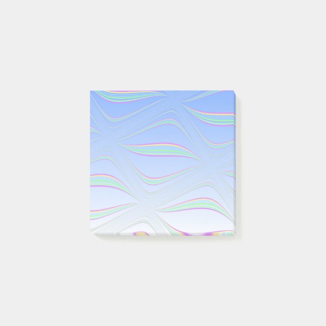 Notas Post-it® Diseño ondulante azul flotante (Anverso)