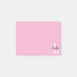 Notas Post-it® Diseño personalizado de monograma con nombre en le